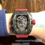 Richard Mille Skeleton Price- RM 052 Black Bezel Red Rubber Watchband